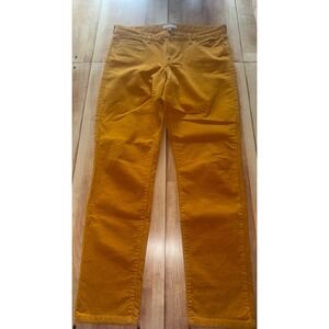 Women's Corduroy Straight-Leg Pants in Mustard Yellow